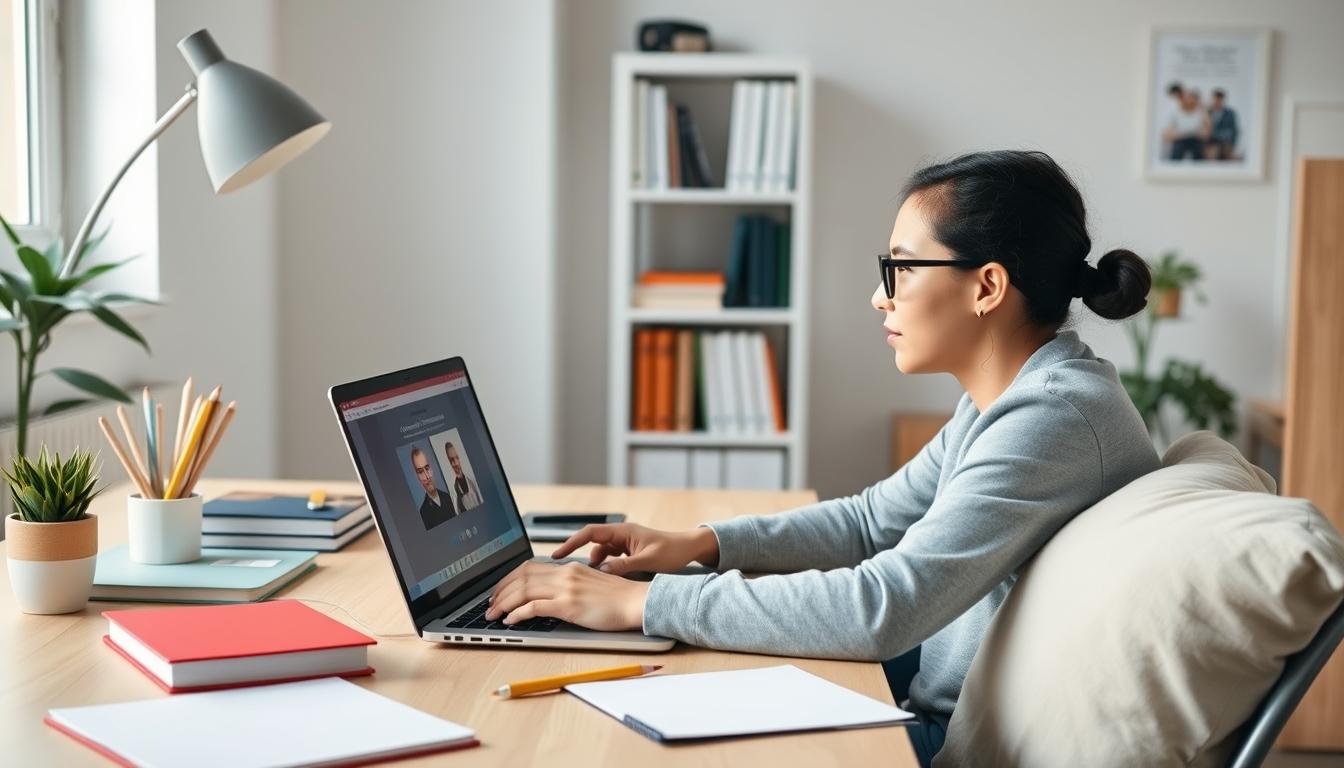 Student preparing for exams with study materials